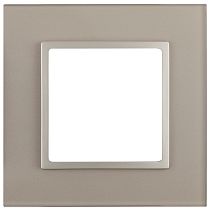 Рамка для выключателей и розеток одиночная ЭРА Elegance 14-5101-04 стекло шампань