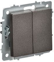 BRITE Выключатель 2-клавишный перекрестный 10А ВС10-2-3-БрТБ темная бронза IEK