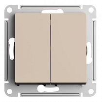 AtlasDesign Песочный Переключатель 2-клавишный перекрестный, 2 x сх. 7, 10АХ, механизм Systeme Electric (Schneider Electric)