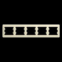 Glossa Бежевый Рамка 5 постовая, горизонтальная Systeme Electric (Schneider Electric)