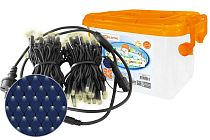 Гирлянда светодиодная "Сеть" 1,5х1,5 м, 120LED, 2700К, черный шнур, посл. подкл, IP65, 250 В,  TDM