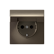 ArtGallery Мокко Розетка с заземлением со шторками, с крышкой, 16А, IP20, механизм Systeme Electric (Schneider Electric)