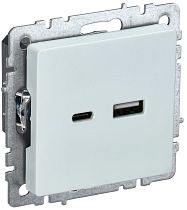 Розетка BRITE USB A+C 18Вт РЮ11-1-БрЖ жемчуг  IEK