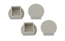 Набор заглушек для профиля ЭРА LF281, 4 глухие круглые