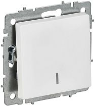 BRITE Выключатель 1-клавишный с индикацией 10А ВС10-1-1-БрАБ арктический белый IEK
