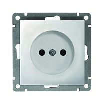 Розетка одноместная UNIVERSAL серия "Афина" без заземления, скрытой установки, 16А, 220В, серебро (еврослот)