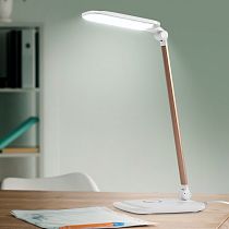 Настольный светильник, светодиодный ЭРА NLED-460-14W-W-G, белый с золотом