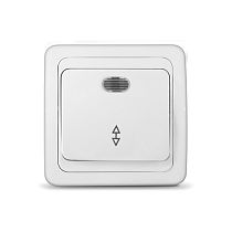 Выключатель проходной одноклавишный с подсветкой Валери, скрытой установки, 10А, 220В, белый UNIVERSAL