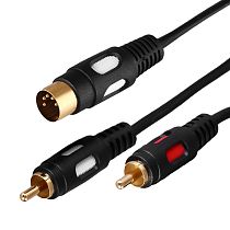 Шнур DIN 5 Pin - 2 RCA, 1,5м (GOLD) REXANT
