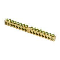 Шина PEN "ноль-земля" (8х12мм) 16 отверстий латунь крепеж по центру EKF PROxima Шина PEN "ноль-земля" (8х12мм) 16 отверстий латунь крепеж по центру EKF PROxima