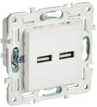 SKANDY Розетка USB A+A 3,1А SK-R15W арктический белый IEK SKANDY Розетка USB A+A 3,1А SK-R15W арктический белый IEK