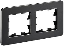 Рамка BRITE двухместная РУ-2-1-Бр металл черный RE  IEK