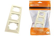 Рамка 3-х постовая горизонтальная сл. кость "Лама"  TDM