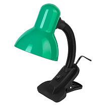 Светильник настольный под лампу е27  General   GTL-024-60-220 зеленый на прищепке  (800124) (1/24)