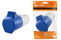 Розетка 213 переносная 2Р+РЕ 16А 220В IP44  TDM