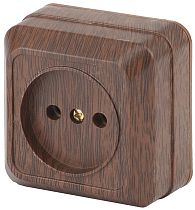 Розетка Intro Quadro 2-201-10 без заземления 2P 16А-250В IP20 ОУ венге