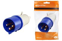 Вилка 013 2Р+РЕ 16А 220В IP44  TDM