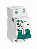 Автоматический выключатель 2Р 32А х-ка C ВА-103 6кА DEKraft