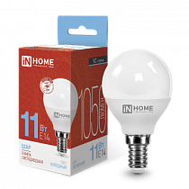 Лампа светодиодная LED-ШАР-VC 11Вт 230В Е14 6500К 1050Лм IN HOME Лампа светодиодная LED-ШАР-VC 11Вт 230В Е14 6500К 1050Лм IN HOME