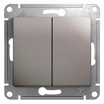 Glossa Платина Выключатель 2 клавишный , сх.5, 10AX Systeme Electric (Schneider Electric)