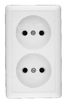 ХИТ открытая установка Белый Розетка двойная без заземления 16А Systeme Electric (Schneider Electric)