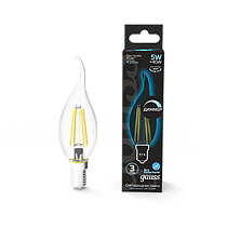 Лампа светодиодная Gauss Filament Свеча на ветру E14 5Вт 450lm 4100K Лампа светодиодная Gauss Filament Свеча на ветру E14 5Вт 450lm 4100K