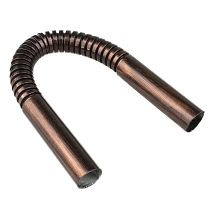 Угол соединительный плавный гофрированный для труб, пвх, цвет Медный Bironi