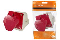 Розетка 124 стационарная 3Р+РЕ 32А 380В IP44  TDM