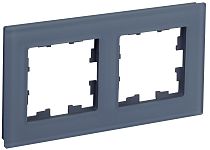 Рамка BRITE двухместная РУ-2-2-Бр стекло маренго матовый  IEK