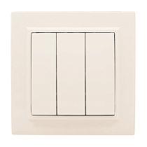 Выключатель 3-кл. СП 10А бежевый Минск EKF