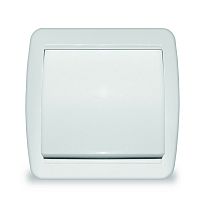 Выключатель одноклавишный Клио, IP44, открытой установки, 10А, 220В, белый UNIVERSAL