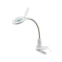 Лупа настольная 3D+12D с подсветкой 60LED, прищепка, ø100мм, белая (8096) REXANT