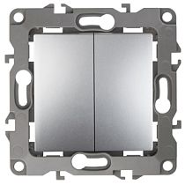 Выключатель ЭРА 12 12-1004-03 10А 250В алюминий двойной