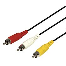 Шнур 3 RCA - 3 RCA, 3м, черный REXANT