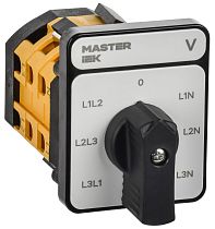 Переключатель кулачковый стандартная черная рукоятка 16А схема 66 MASTER IEK
