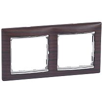 VALENA DIY Рамка 2-местная темное дерево (серебряный штрих) VALENA DIY Рамка 2-местная темное дерево (серебряный штрих)