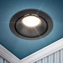 Светильник встраиваемый алюминиевый ЭРА KL100 BK MR16 GU5.3 черный