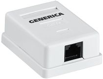 Розетка информационная RJ45 кат.5е UTP 1 порт настенная GENERICA IEK