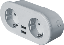 Адаптер-разветвитель с управлением по WI-FI 2-м +2 USB NSH-ST-02 с заземлением белый Smart Home Navigator