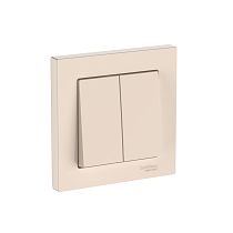 AtlasDesign Бежевый Выключатель 2-кл., сх.5, 10АХ, в сборе, быстрозажим. клемм