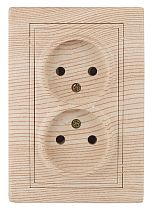 Розетка ЭРА Intro Plano 1-204-11 16А 250В сосна двойная без заземления