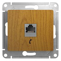 Glossa Дерево Дуб Розетка телефонная RJ11 Systeme Electric (Schneider Electric)