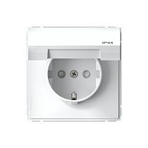 ArtGallery Aqua Белый Розетка с заземлением со шторками, с крышкой, 16А, IP44, механизм Systeme Electric (Schneider Electric)