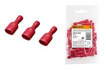 Разъем плоский полностью изолированный РППИ-М 1,25-250 красный (мама) (50 шт)  TDM