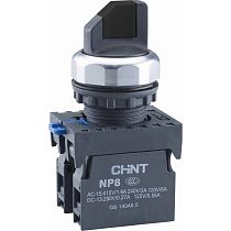 Переключатель без подсветки NP8-20X/312, 3 положения фиксацией, черный, 2НО, IP65 (R) CHINT