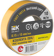 Изолента 0,15х15мм желтая 10м IEK Изолента 0,15х15мм желтая 10м IEK