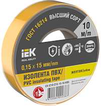 Изолента 0,15х15мм желтая 10м  IEK