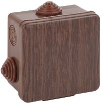 Коробка распаячная открытой установки IP54 КОР ЭРА (дуб) 100х100х50мм, 8 гермовводов