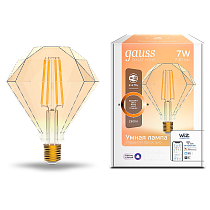 Лампа светодиодная Gauss Filament Smart Home DIM E27 Diamond Golden 7Вт Лампа светодиодная Gauss Filament Smart Home DIM E27 Diamond Golden 7Вт