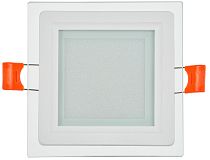LIGHTING Светильник светодиодный ДВО 1623 со стеклом квадрат 6Вт 4000К IP20  IEK